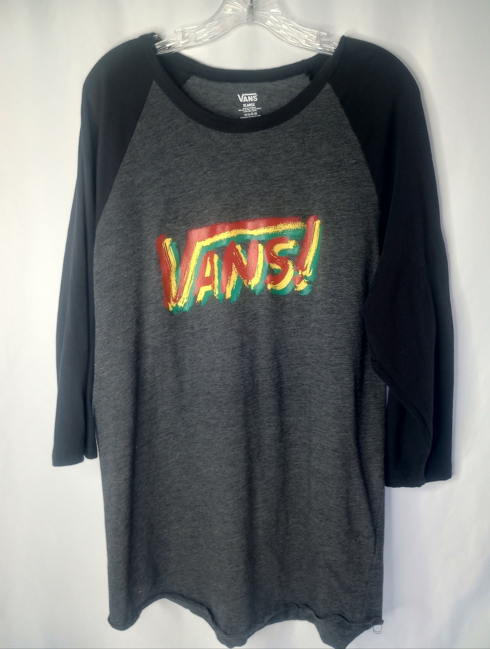 *Vans Long Sleeve Grey/Black Thermal Jersey Size XL